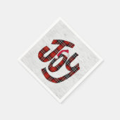 タータン・プレイドの喜び ホワイト・バーチ スタンダードカクテルナプキン (角)