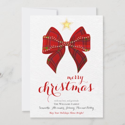 タータン ボウ 2026 カレンダー メリークリスマス カレンダー シーズンカード (正面)