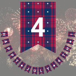 タータン - 愛国心 - 赤 青 白 星 バンティングフラッグ