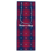 タータン - 愛国心 - 赤 青 白 星 ワインギフトバッグ (正面)