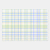 タータン - 空色 - セージグリーン - 極軽アイボリー ラッピングペーパーシート (正面2)