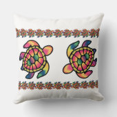 ターテカラフルル染料：鮮やか絞り染めの亀 クッション (裏面)