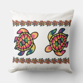 ターテカラフルル染料:鮮やか絞り染めの亀 クッション