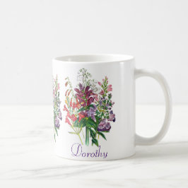 ターテパーソナライズされたルヘッドとベア舌の花 コーヒーマグカップ