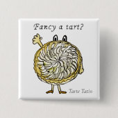 タートタおもしろいンアファンシータートアップルパイアート引用文 缶バッジ (正面)