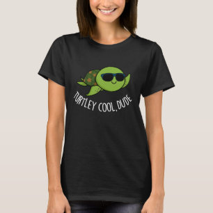 タートリークールダデタおもしろいートルプンダークBG Tシャツ