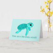 タートリークールベビーウミガメ カード (黄色い花)