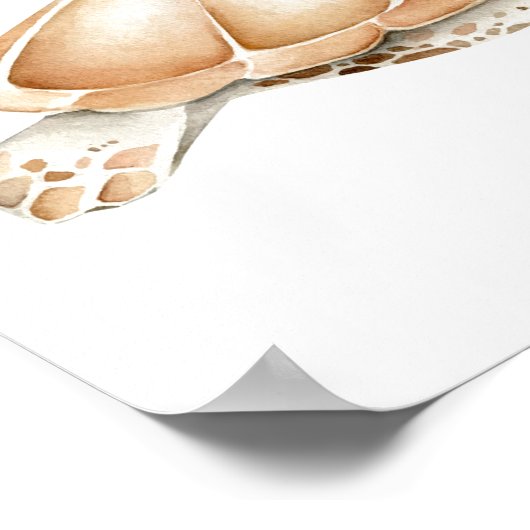 タートリー素晴らしウミガメ海シーアニマルアート ポスター (角)