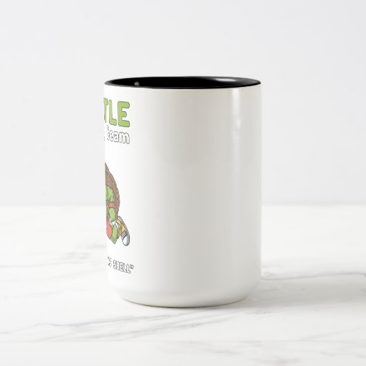タートルおもしろいランニングズチームカーディオトレーニングエクササイズ ツートーンマグカップ (中央)