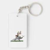 タートルアクリルキーチェーンに乗る男の子の妖精 キーホルダー (裏面)