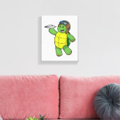 タートルアスパイロットと紙飛行機 キャンバスプリント (インサイチュ (リビング))