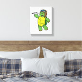 タートルアスパイロットと紙飛行機 キャンバスプリント (インサイチュ (寝室))