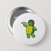 タートルアスパイロットと紙飛行機 缶バッジ (正面&裏面)