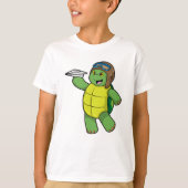 タートルアスパイロットと紙飛行機 Tシャツ (正面)