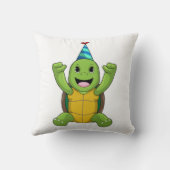 タートルアット誕生日とパーティー帽子 クッション (裏面)