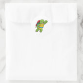 タートルアット飛んでいるロケット ラウンドシール (バッグ)