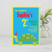 タートルアニマルキッズバースデーパーティ招待状 招待状 (スタンド正面)