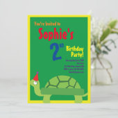 タートルアニマルキッズバースデーパーティ招待状 招待状 (スタンド正面)