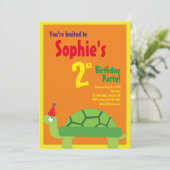 タートルアニマルキッズバースデーパーティ招待状 招待状 (スタンド正面)