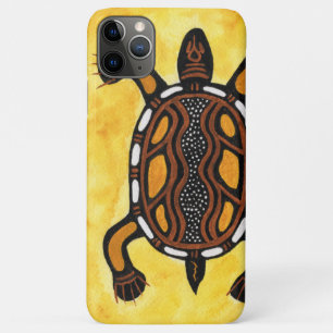 タートルアボリジニインスパイアアル絵画アート iPhone 11 PRO MAXケース