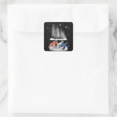 タートルアメリカTシャツスノーフレーククリスマス スクエアシール (バッグ)