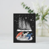 タートルアメリカTシャツスノーフレーククリスマス ポストカード (スタンド正面)