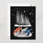 タートルアメリカTシャツスノーフレーククリスマス ポストカード (正面/裏面)
