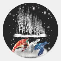 タートルアメリカTシャツスノーフレーククリスマス