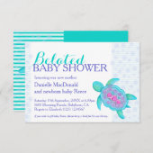 タートルアートのベビーシャワー新生児アクア 招待状 (正面/裏面)