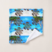 タートルアート バスタオルセット (ウォッシュタオル)