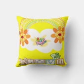 タートルイエローレインボークラウド装飾用クッション クッション (裏面)