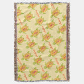 タートルウォーターカラーアート名パターンイエロースロー スローブランケット (正面縦)