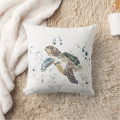 タートルウォーターカラークッション クッション (ブランケット)