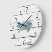 タートルウォーターカラーシープラップビーチ素朴デコールラージ ラージ壁時計 (傾斜)