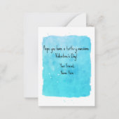 タートルウォーターカラースクールバレンタインデー ノートカード (裏面)