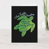 タートルウミガメ海動物海洋生物ギフトアイディア カード (正面)