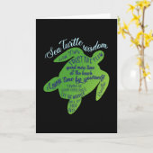 タートルウミガメ海動物海洋生物ギフトアイディア カード (黄色い花)