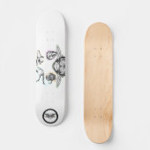タートルエレファントベアーバードタコラインアートスケッチ スケートボード (正面)