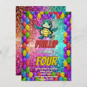 タートルカスタムキャラクター誕生日招待状 招待状 (正面/裏面)