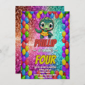 タートルカスタムキャラクター誕生日招待状 招待状 (正面/裏面)