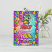 タートルカスタムキャラクター誕生日招待状 招待状 (スタンド正面)