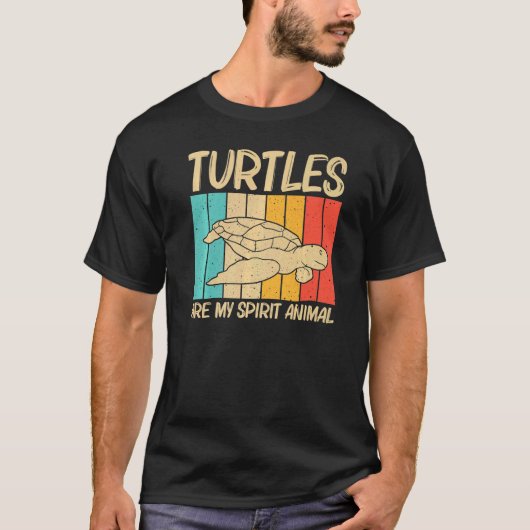 タートルカッコいい女子男性へウミガメ水中競技アニマ Tシャツ (正面)