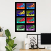 タートルカラーモンタージュ ポスター (ホームオフィス)