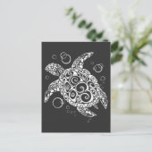 タートルカード,サーファーライフ,ビーチ恋人,カメ ポストカード (スタンド正面)