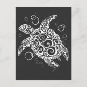 タートルカード,サーファーライフ,ビーチ恋人,カメ ポストカード (正面)