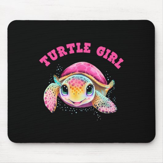 タートルガールアースデイはアースデイを好む マウスパッド (正面)
