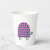 タートルキッズガールバースデーパーティーピンクカラフル 紙コップ (裏面)