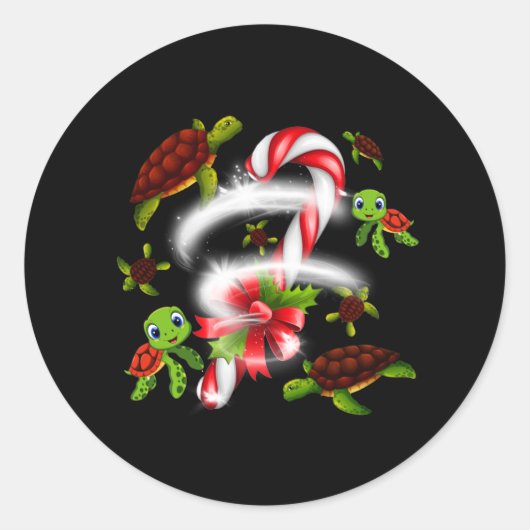 タートルキャンディースイートクリスマス ラウンドシール (正面)