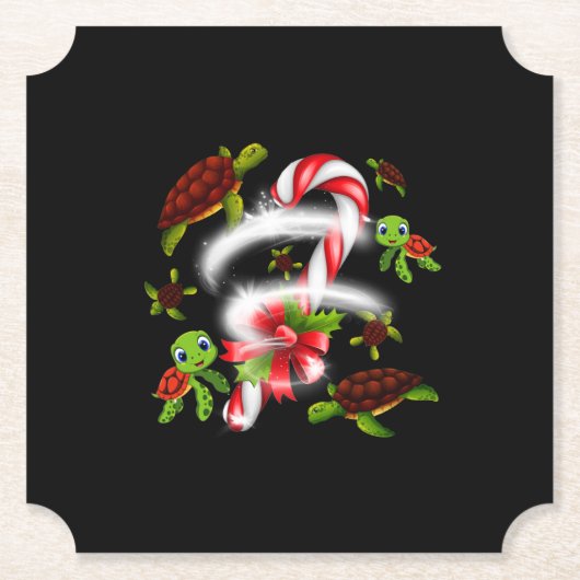 タートルギフト | Turtle Candy Sweetクリスマス ペーパーコースター (正面)
