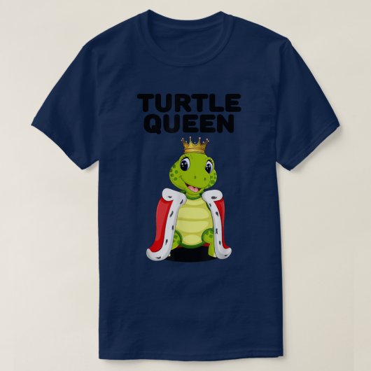 タートルクイーンズウミガメ恋人ペットウミガメ Tシャツ (デザイン正面)